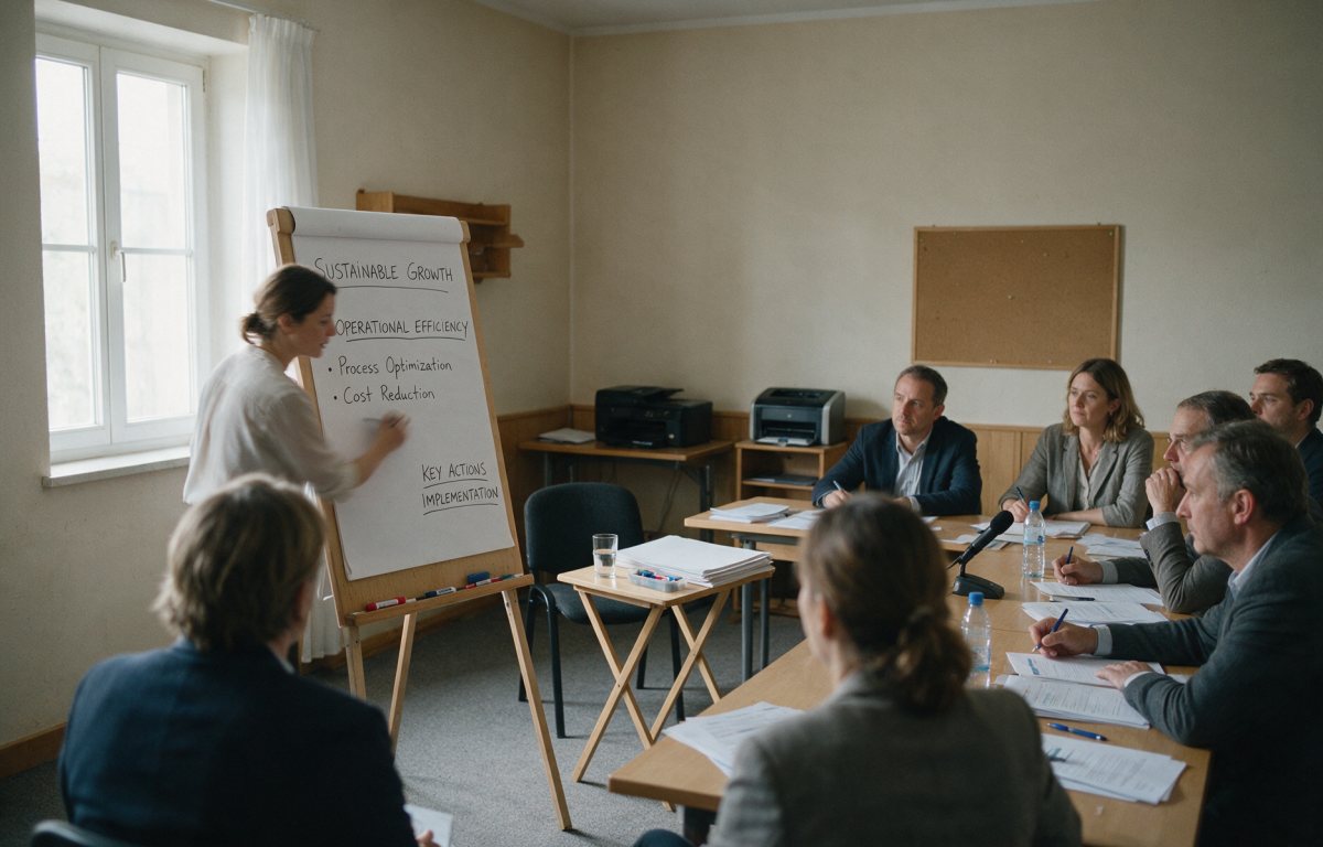 Arbeitsrunde im Seminarraum